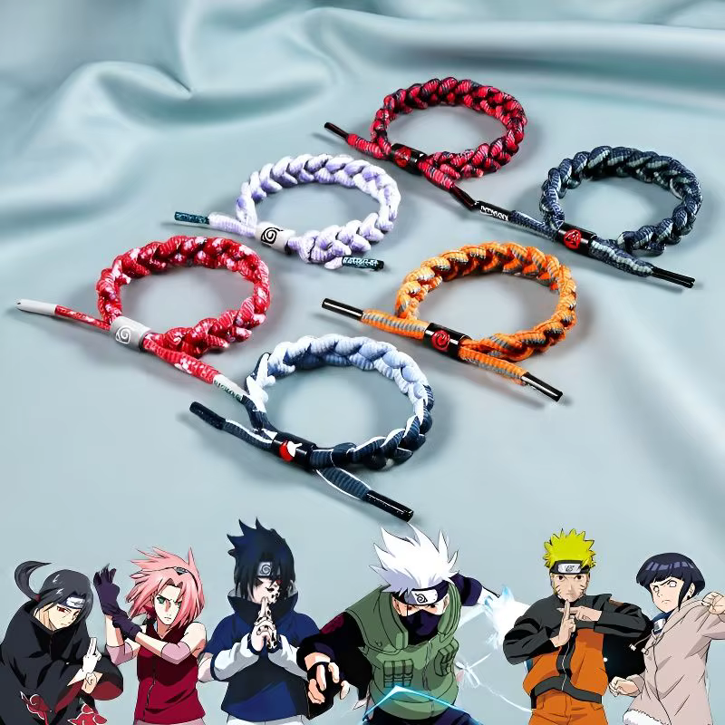 Bracelet tressé Naruto et Sasuke, accessoires de couple, cadeau, motif petit lion, merchandising anime Naruto