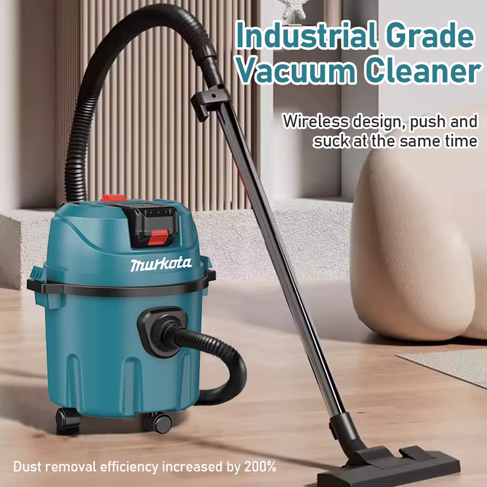 Aspirateur sans fil 15L, aspirateur humide et sec portable, aspirateur industriel pour chantier, atelier, entrepôt, machine de nettoyage