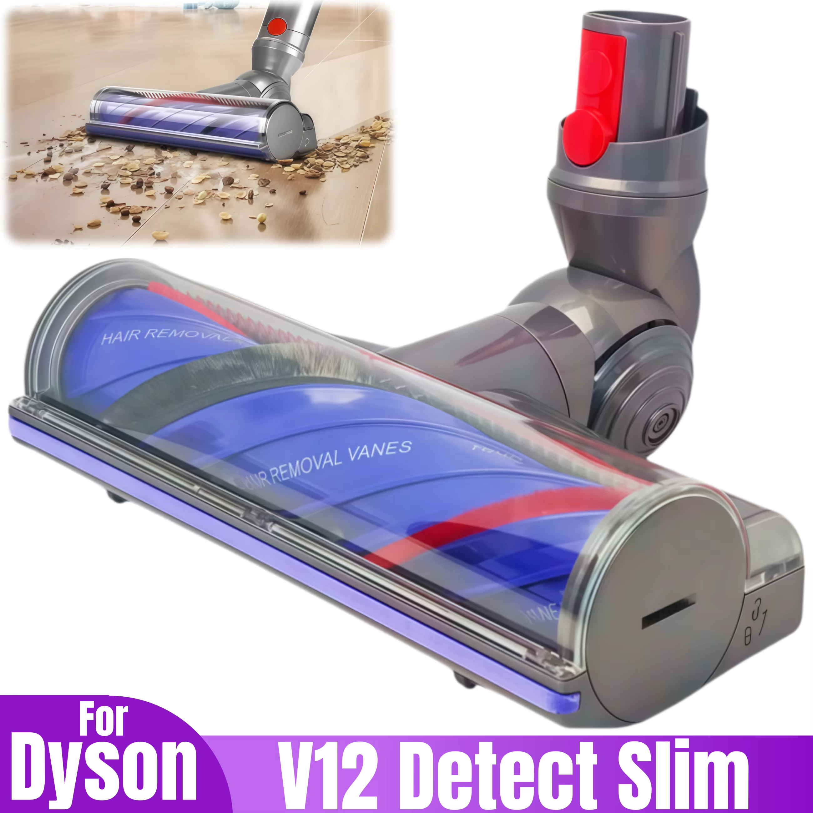 Tête de nettoyage à rouleau à entraînement direct V12 Detect Slim pour aspirateur Dyson SV18 Digital