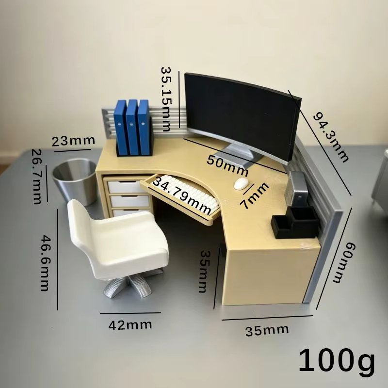Chaise de bureau miniature pour maison de poupée, ornement en résine, décoration de scène de bureau pour les amateurs de loisirs créatifs, présentation sur le bureau à domicile