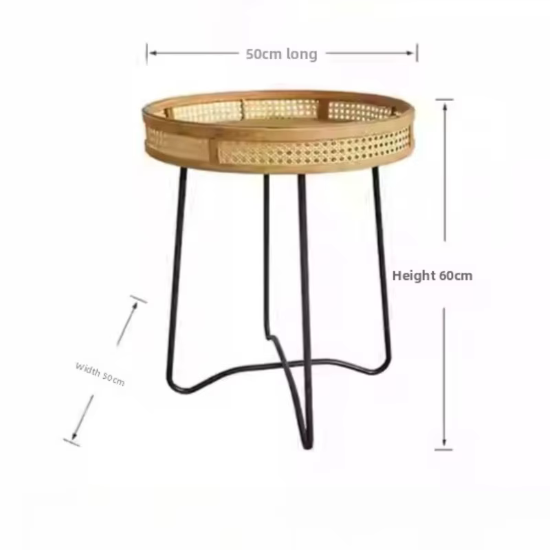 Panier de fleurs artistique en rotin, étagère, plateau de service en bambou avec roulettes, décoration intérieure et extérieure, Table d'appoint de balcon