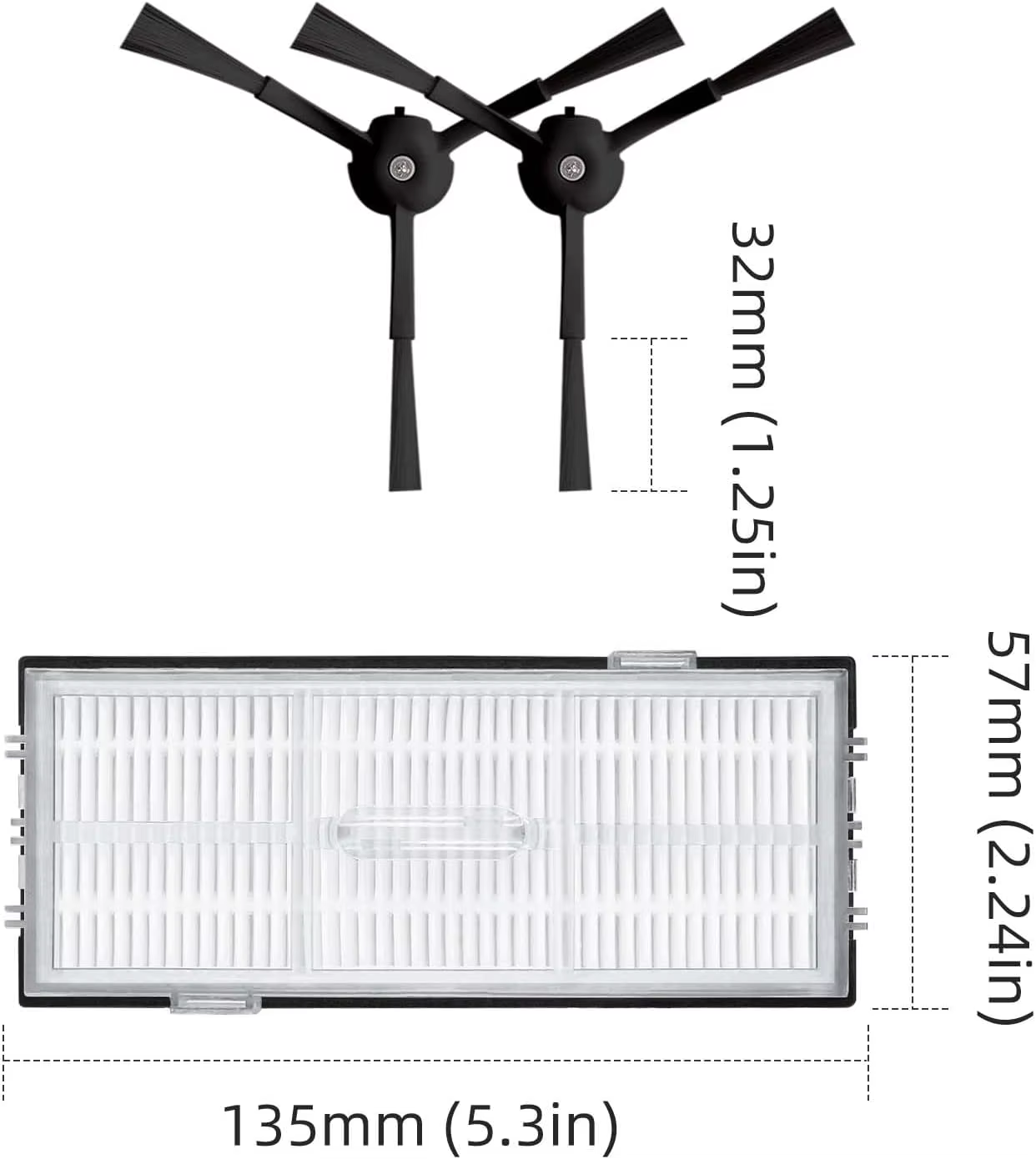 Pièces détachées pour robot aspirateur Roborock S8 Pro Ultra S8+ : brosses latérales