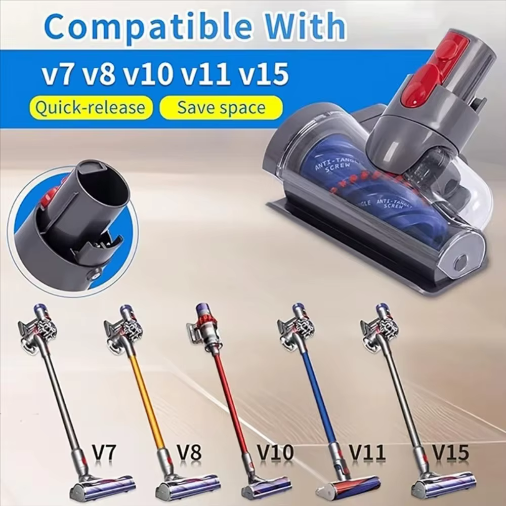 Mini tête de brosse motorisée Anti-emmêlement pour pièce d'aspirateur Dyson V7 V8 V10 V11 V15