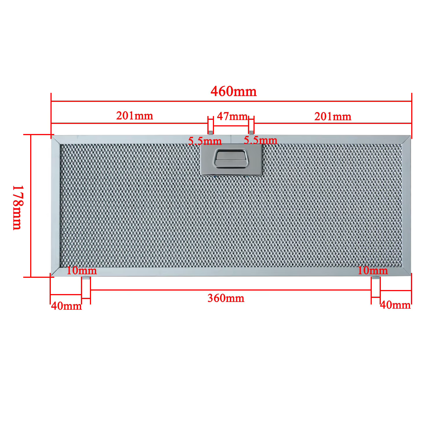 Filtre pour hotte de cuisine ELICA WHIRLPOOL 460x178mm