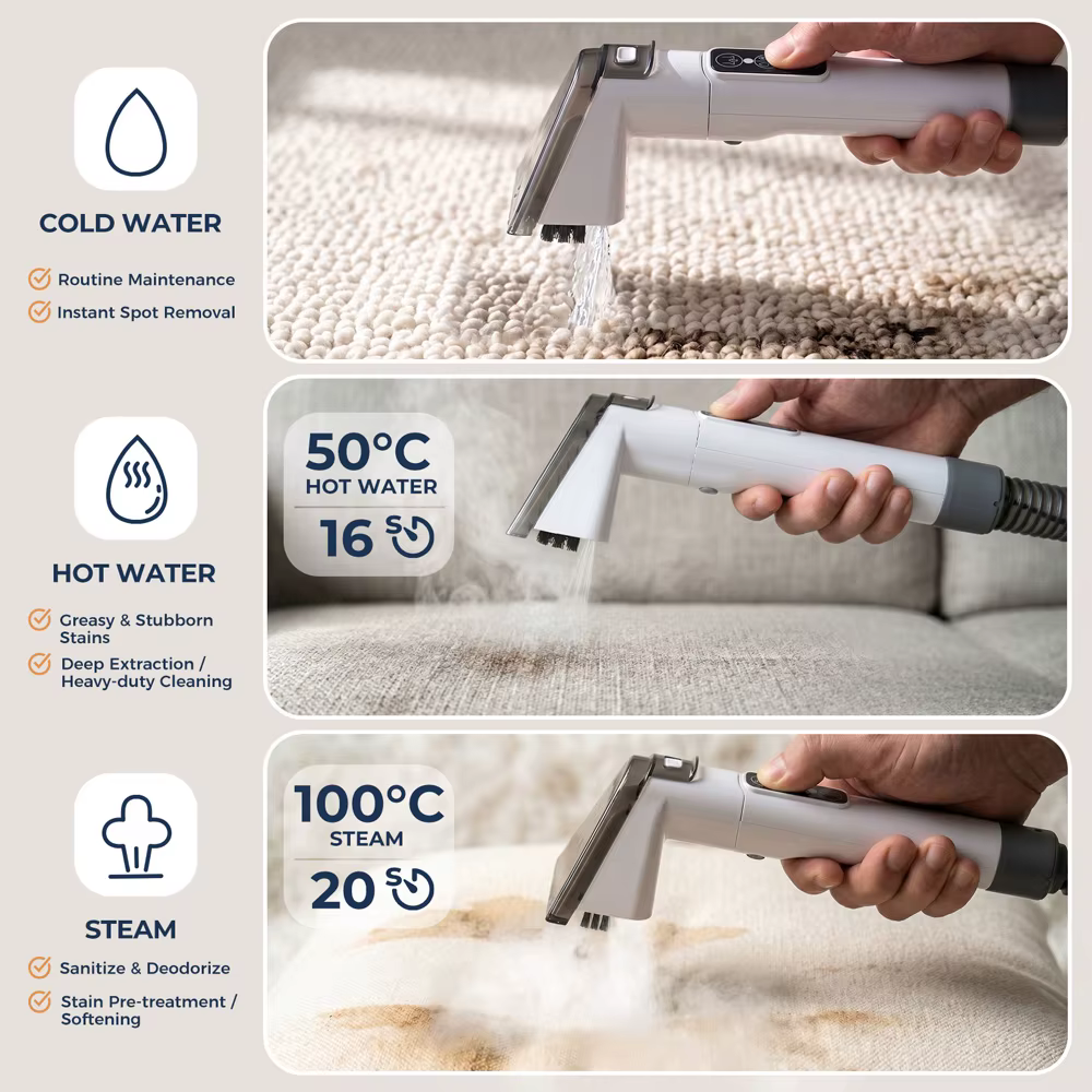 Nettoyeur de tapis et de tissus d'ameublement 1300W