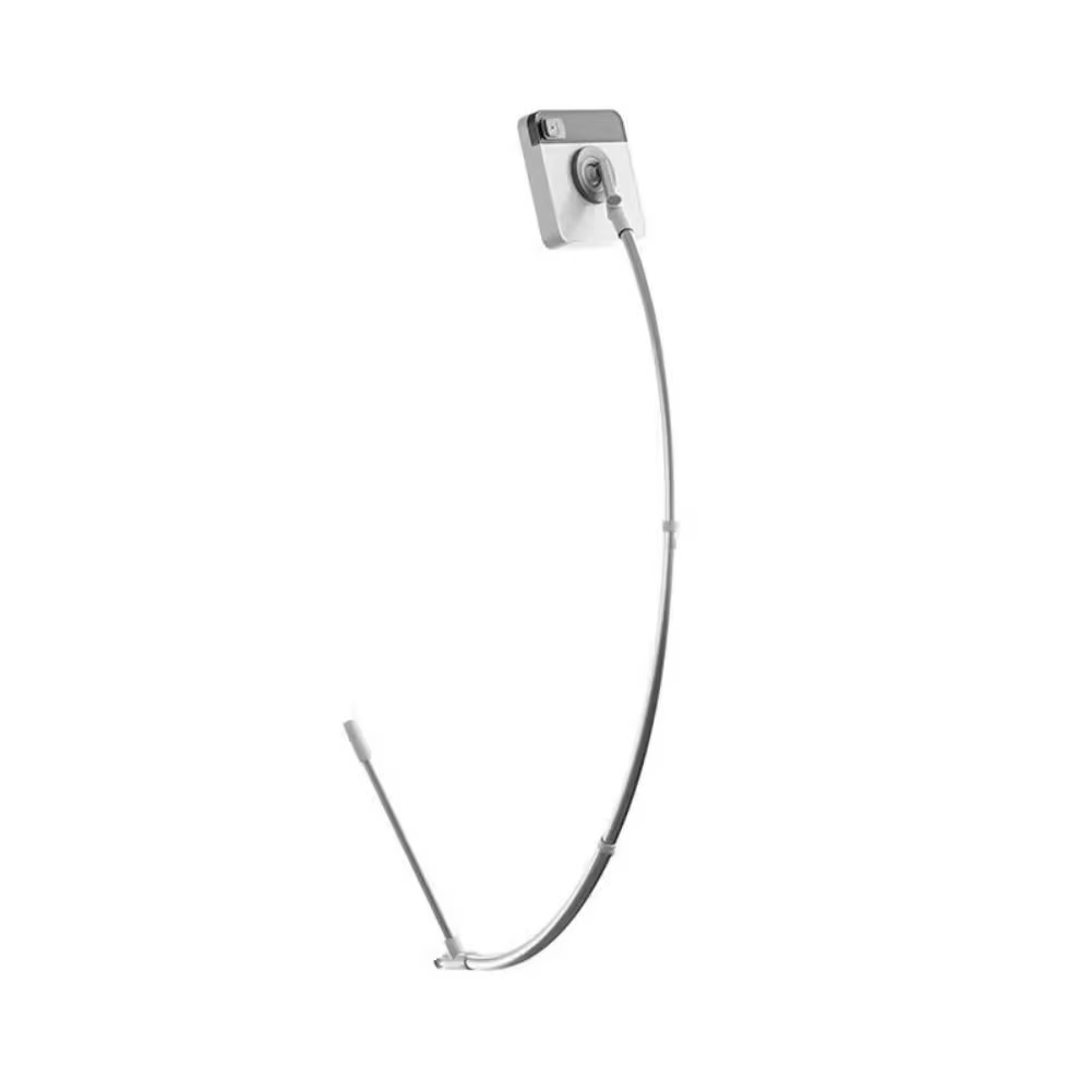 Outil de nettoyage de vitres en acier inoxydable et PP, nettoyeur de vitres gris extensible de grande hauteur, tige d'arc de nettoyage Flexible