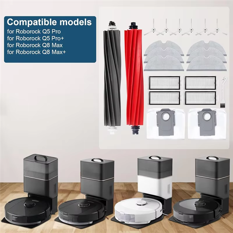 Ensemble d'accessoires pour Roborock Q8 Max / Q5 Pro / Q8 Max + / Q5 Pro + pièces de rechange pour aspirateur Robot