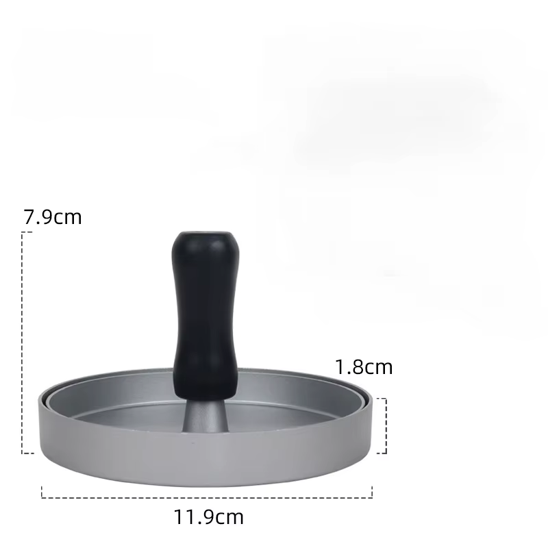 Presse à hamburgers ronde en alliage d'aluminium de haute qualité - Machine à préparer des hamburgers au bœuf pour des hamburgers parfaits