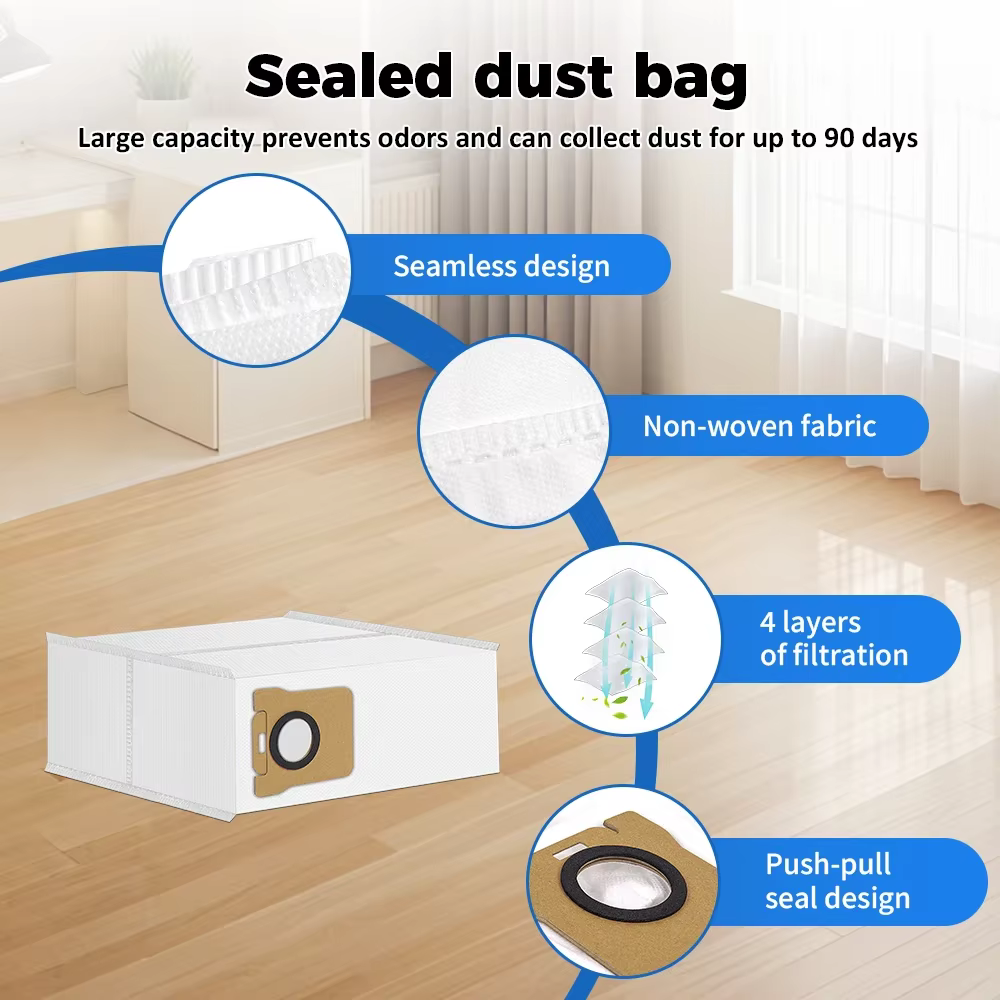 Pour Xiaomi Mi Robot aspirateur-vadrouille 2 Ultra Mijia STYTJ05ZHM pièces de rechange sac poubelle aspirateur sac à poussière Kitfort appareil ménager