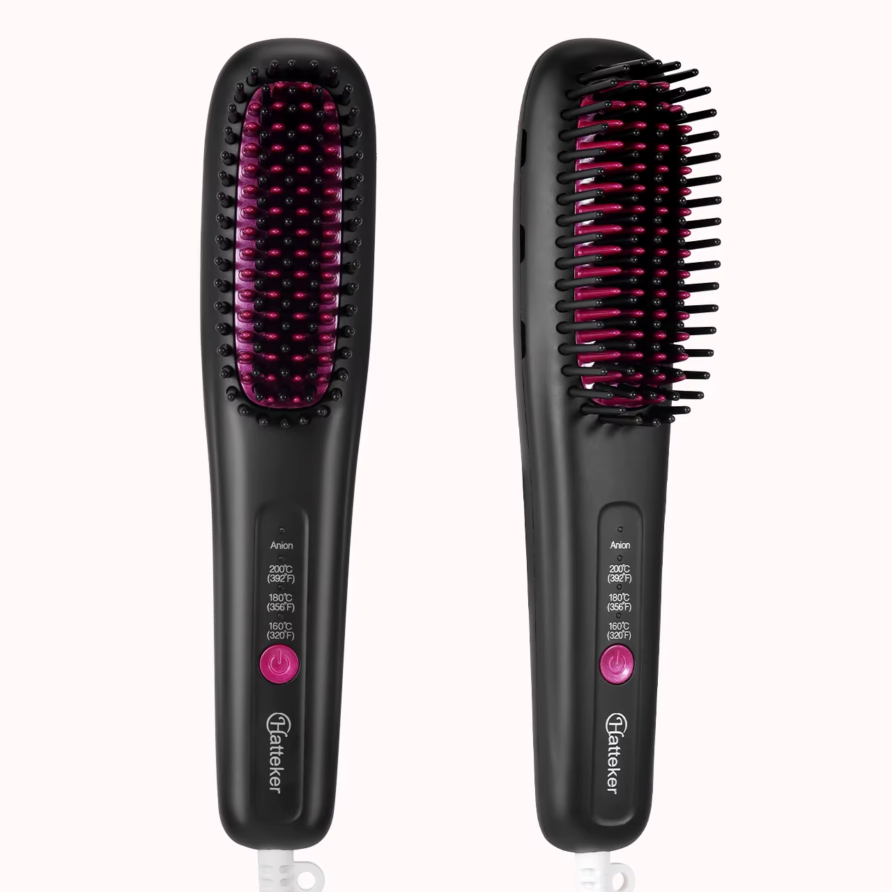 Brosse à lisser les cheveux, lisseur Portable à ions négatifs pour la maison, avec réglages multi-chaleur, style en céramique à 3 températures sans dommages