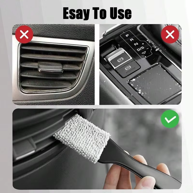 1 brosse de nettoyage intérieur de voiture, brosse de nettoyage de voiture multifonction brosse de dépoussiérage de sortie d'air de voiture, utilisée pour le nettoyage intérieur de voiture