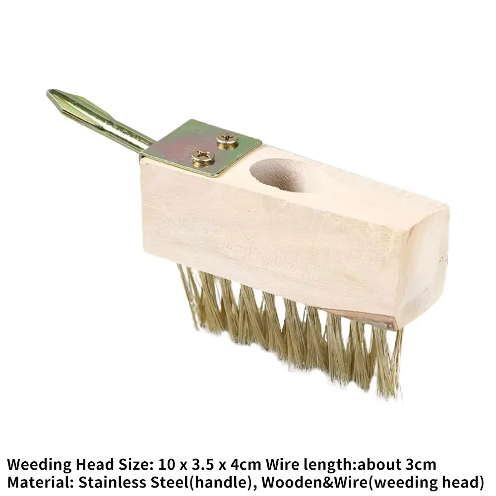 Brosse commune, désherbage manuel, brosses de remplacement, brosses de nettoyage de jardin pour mousse et mauvaises herbes, brosse en acier