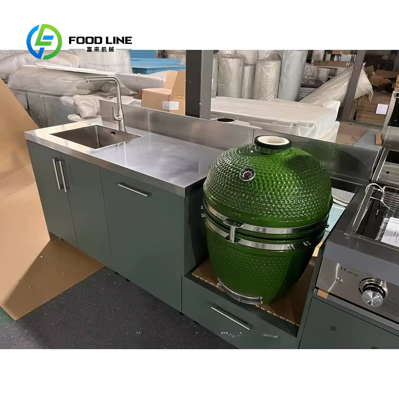 Ensemble de meubles de cuisine extérieure modernes personnalisés, barbecue multi-usages pour jardin, camping et cuisson en plein air