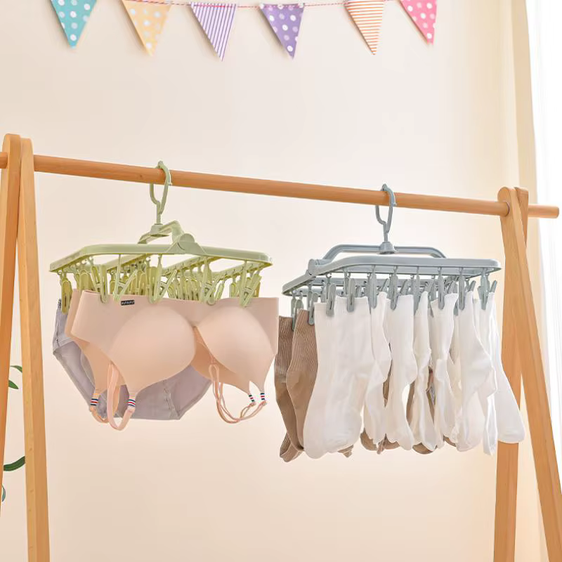 Séchoir à linge pliable avec 32 pinces