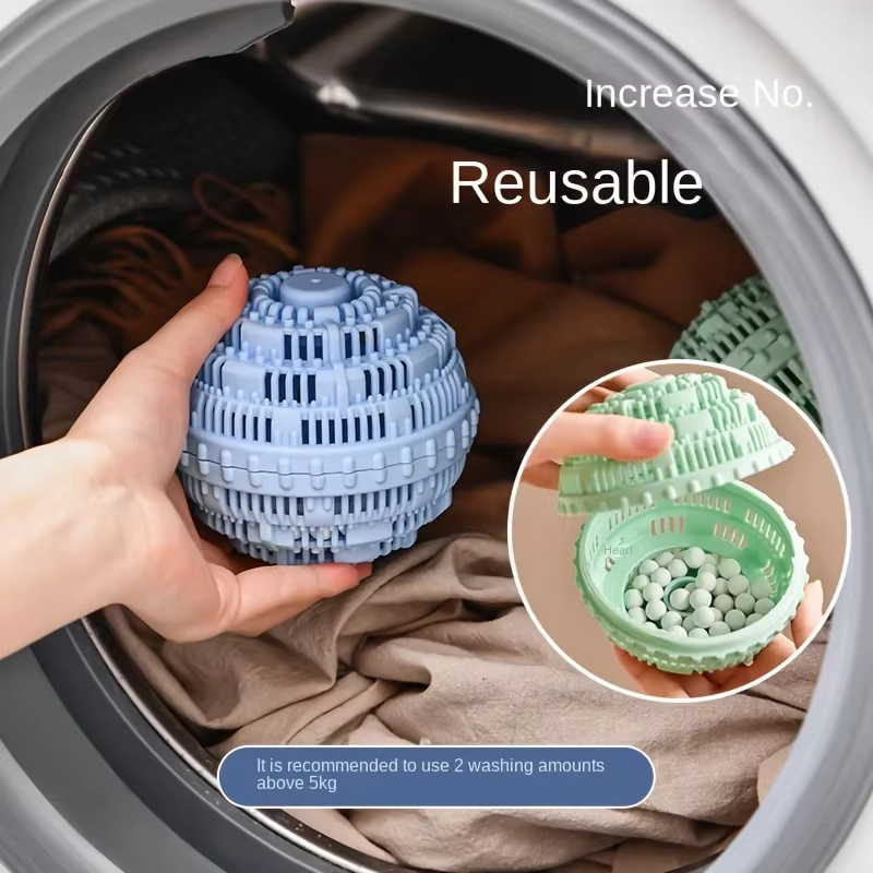Boules à linge réutilisables, Anti-emmêlement, adoucisseur de tissus, détachant-boules à lessive écologiques, boules de sèche-linge