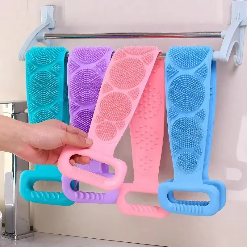 Brosse de Douche Exfoliante en Silicone pour le Corps, Massage Dorsal, Nettoyage de la Peau, Ceinture de Massage Étendue