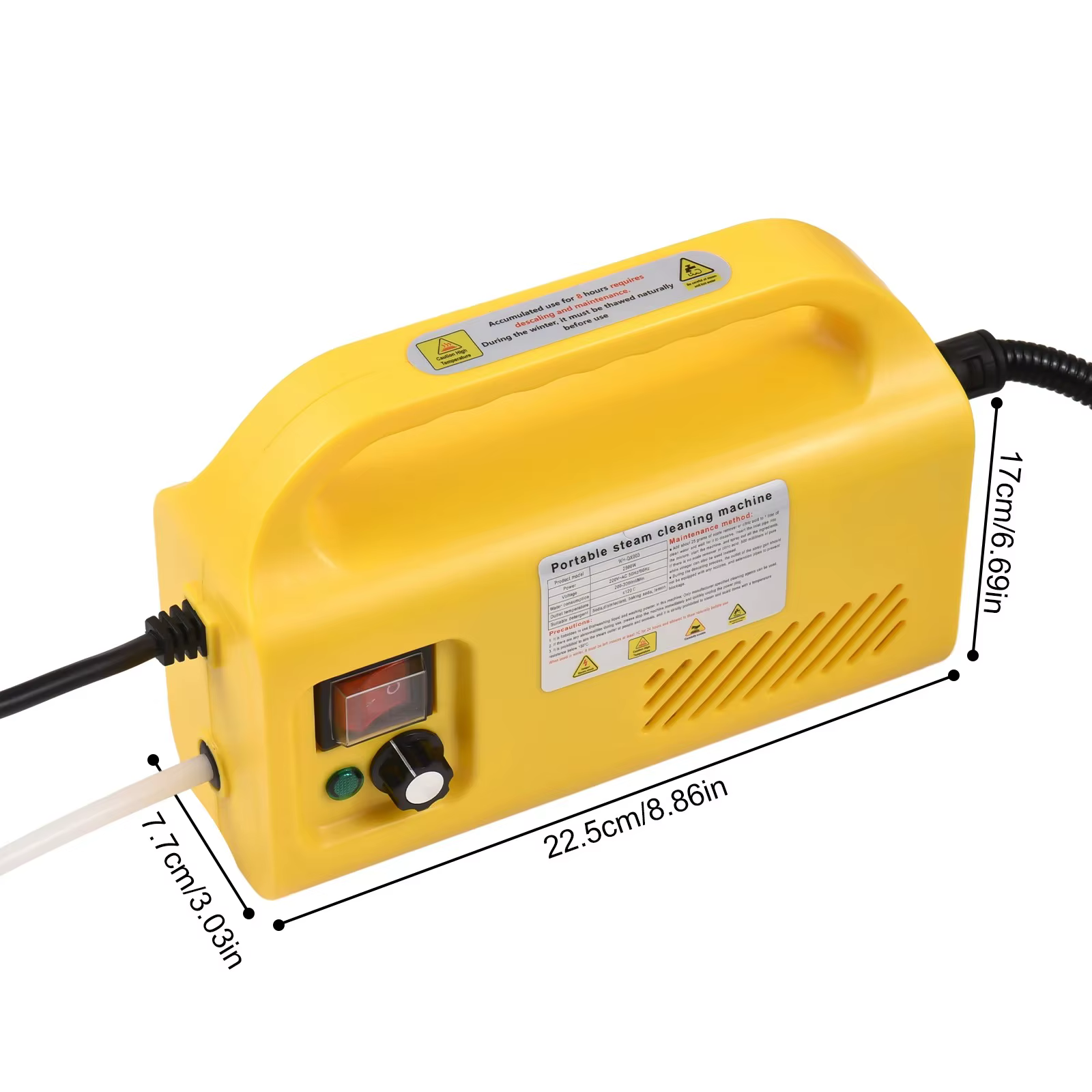 Nettoyeur vapeur électrique domestique 2600W, prise EU 220V, appareil de nettoyage portable à main pour voiture et cuisine avec brosse