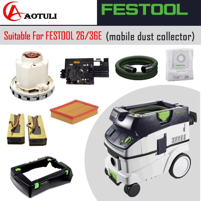 FESTOOL aspirateur 26/36E accessoire moteur général brosse en carbone élément filtrant tuyau de sac d'aspirateur (3