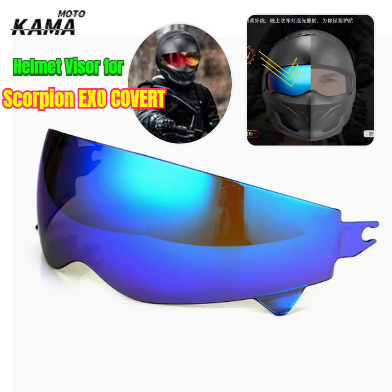 Visière de casque pour Scorpion EXO COVERT, protection solaire, pare-vent, accessoires pour casques de moto