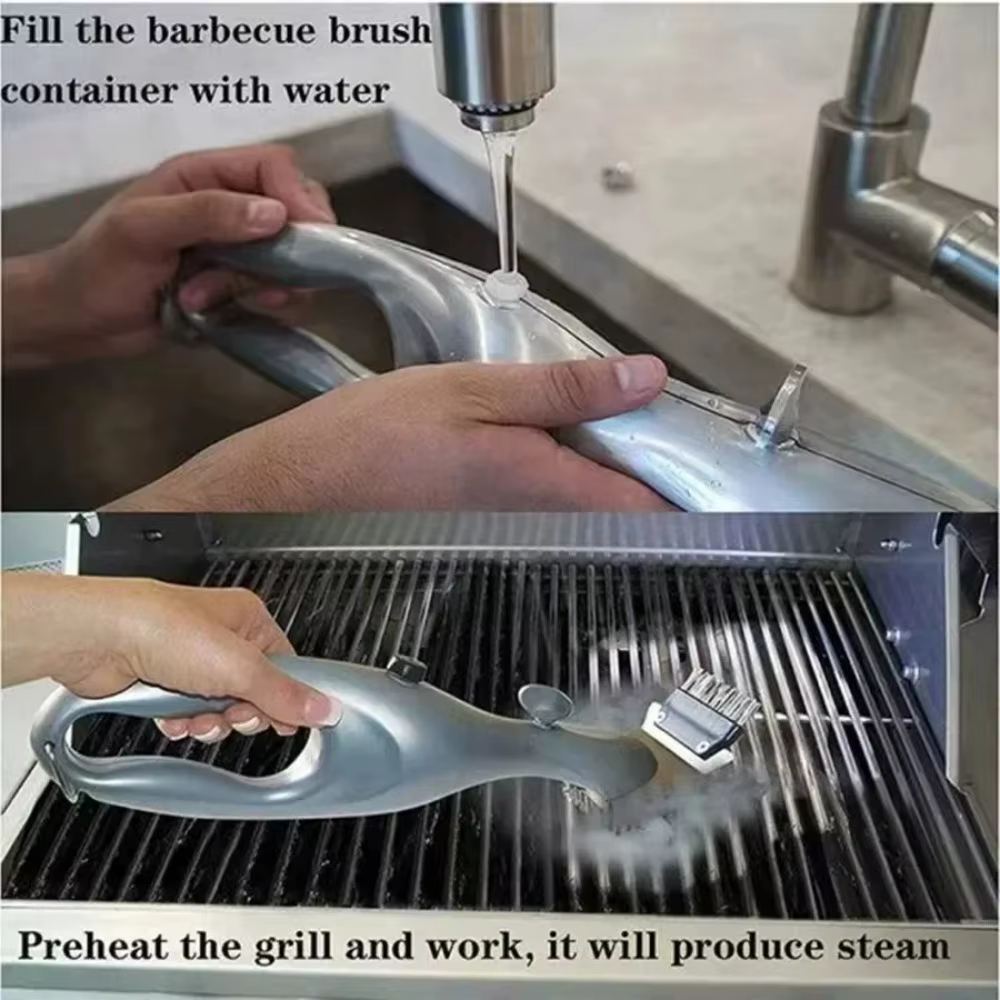 Brosse de nettoyage par pulvérisation d'eau pour barbecue