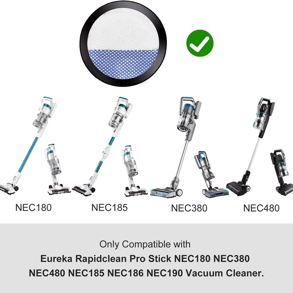 Filtre HEPA pour aspirateur à manche sans fil Eureka RapidClean Pro NEC190 NEC180 NEC185 NEC186 NEC280TL NEC380 NEC480