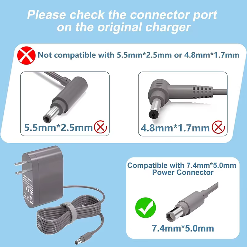 Chargeur d'aspirateur 16.75V/24.35V 0,348a, pour Dyson DC30 DC31 DC34 DC35 DC44 DC45 DC56 DC57, adaptateurs d'alimentation 7.4x5.0mm