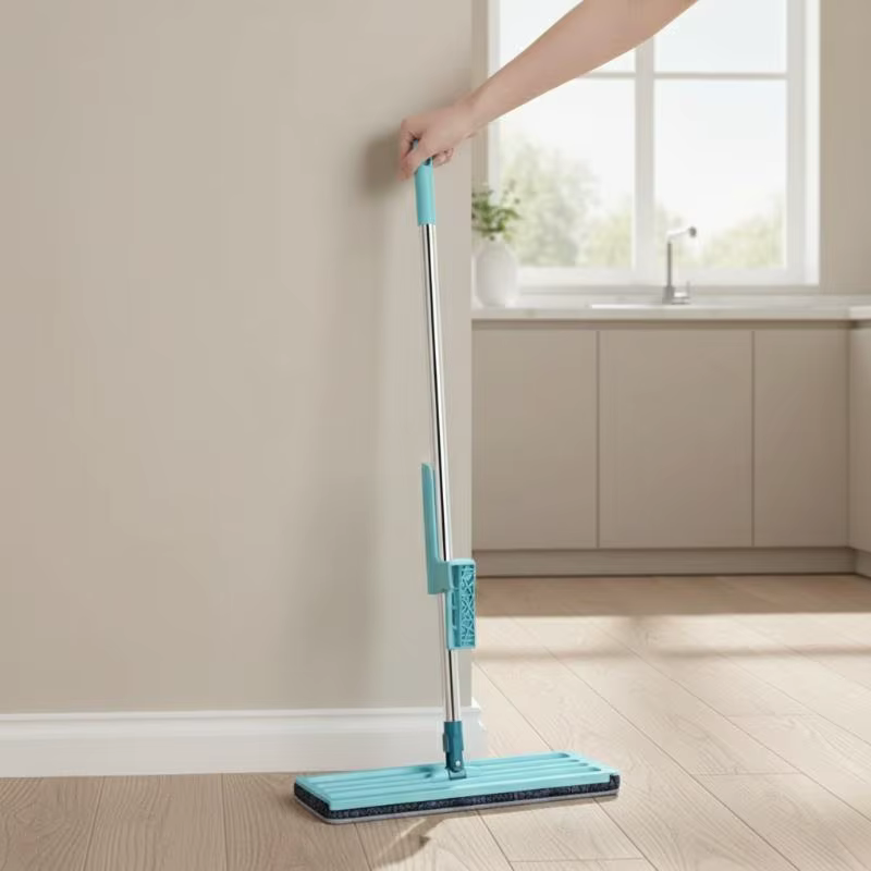 Serpillère plate à essorage mains libres, avec tampons en microfibre, pour nettoyage humide ou sec, outil de nettoyage domestique