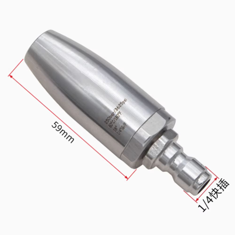Buse de nettoyage haute pression - Rotateur turbo 250/350/500 bar avec noyau en céramique | 7250 PSI évalué pour les