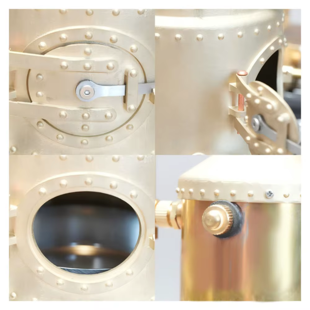 Kit de Modélisation de Machine à Vapeur Stationnaire SE-03, Modèle de Moteur à Vapeur Démarrable avec Chaudière, Générateur et Support Lumineux, Usinage CNC