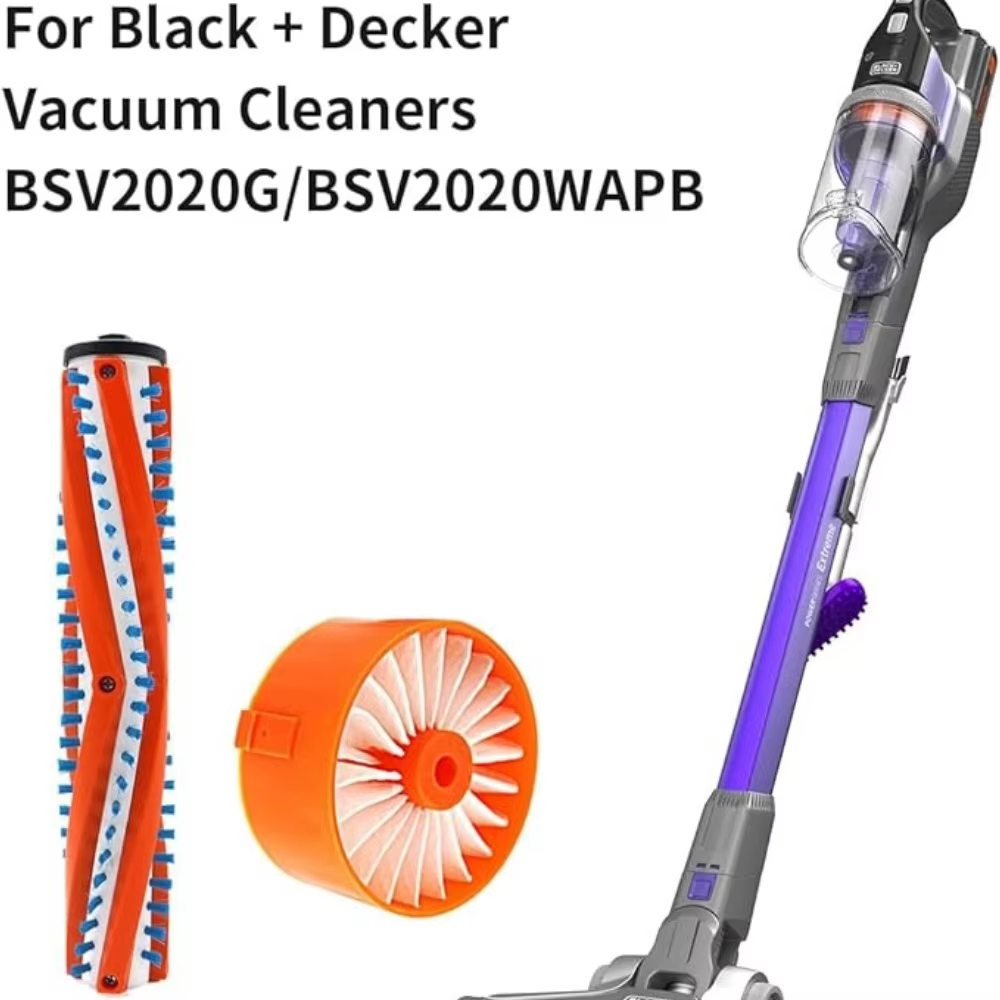 Filtre de remplacement et rouleau de brosse pour aspirateur balai sans fil BLACK+DECKER POWER SERIES BSV2020G, accessoires de nettoyage