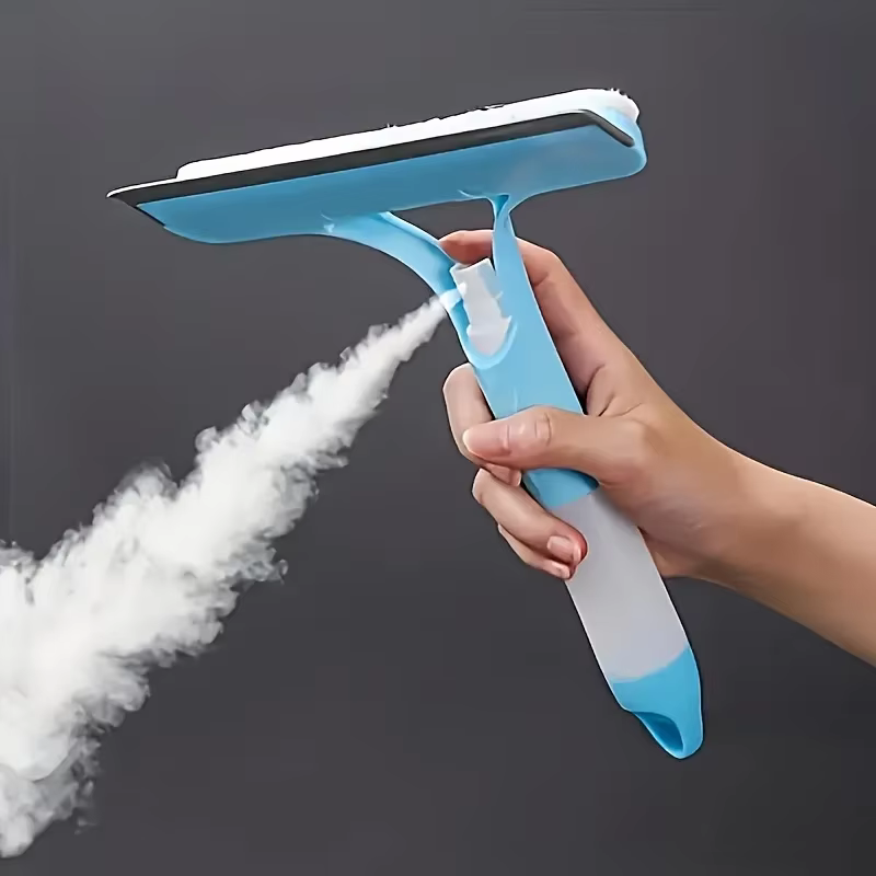 [Nettoyeur de vitres 3-en-1] 1 pièce Nettoyeur de vitres multifonctionnel 3-en-1 avec fonction de pulvérisation |   Nettoyeur de vitres, carreaux et pare-brise de voiture portable