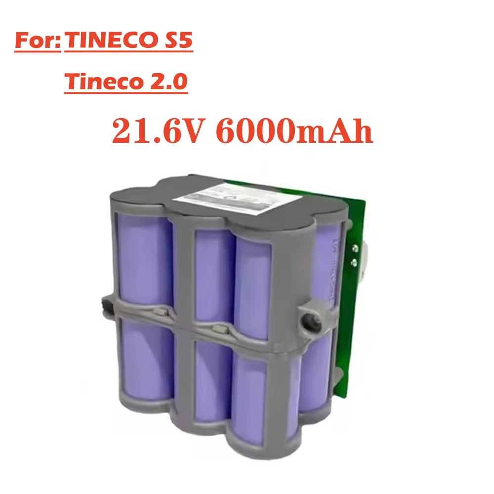 Batterie li-ion rechargeable 21.6V 6000mAh nouvellement améliorée pour Tineco FLOOR ONE 2.0 S5 PRO 2 S5 Smart S5