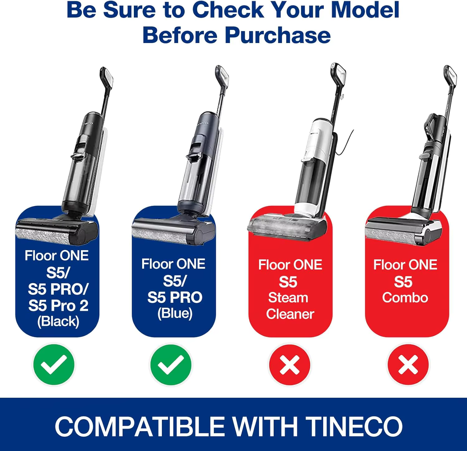 Ensemble de 4 pièces (2 rouleaux brosse + 2 filtres) pour Tineco Floor One S5/S5 Combo/S5 Pro
