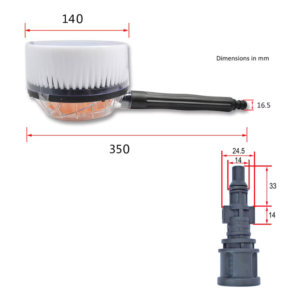 Brosse ronde rotative haute pression pour voiture