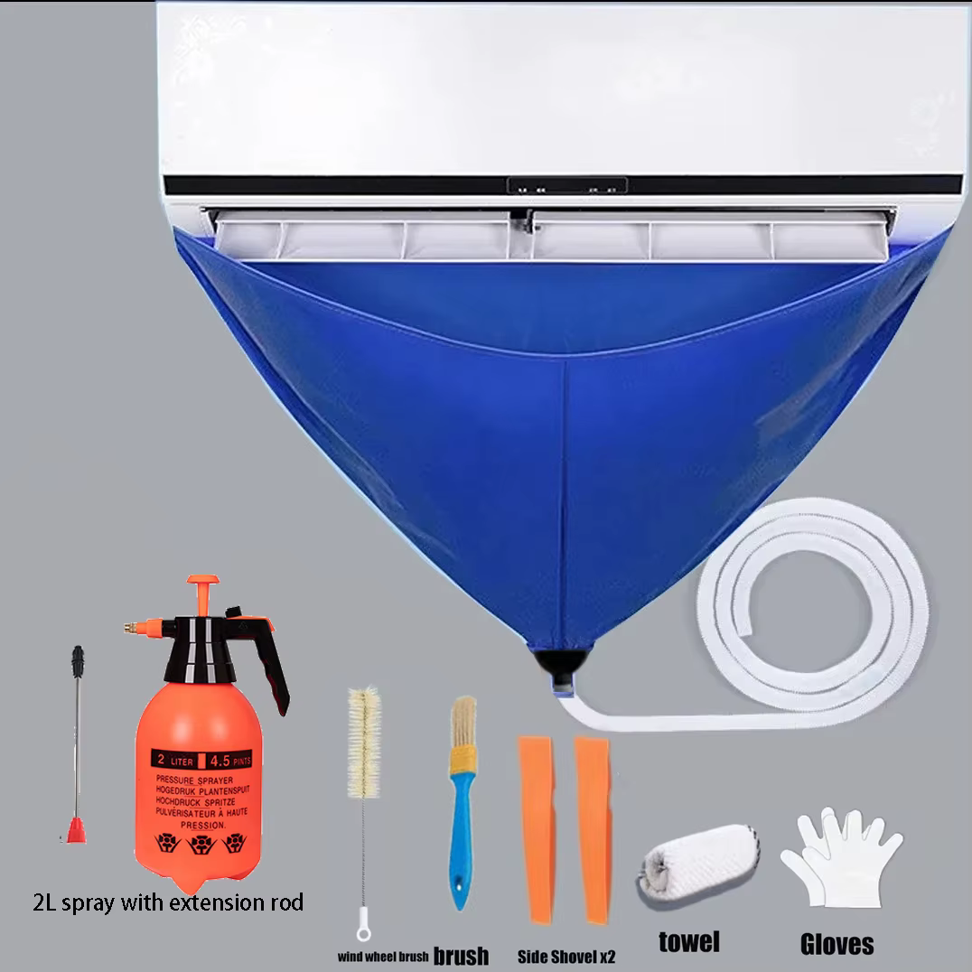 Couvercle de nettoyage de climatiseur suspendu, 90cm, sac de lavage à l'eau AC, outils de nettoyage d'été réutilisables épais avec tuyau, 1/2/3/6/8 pièces
