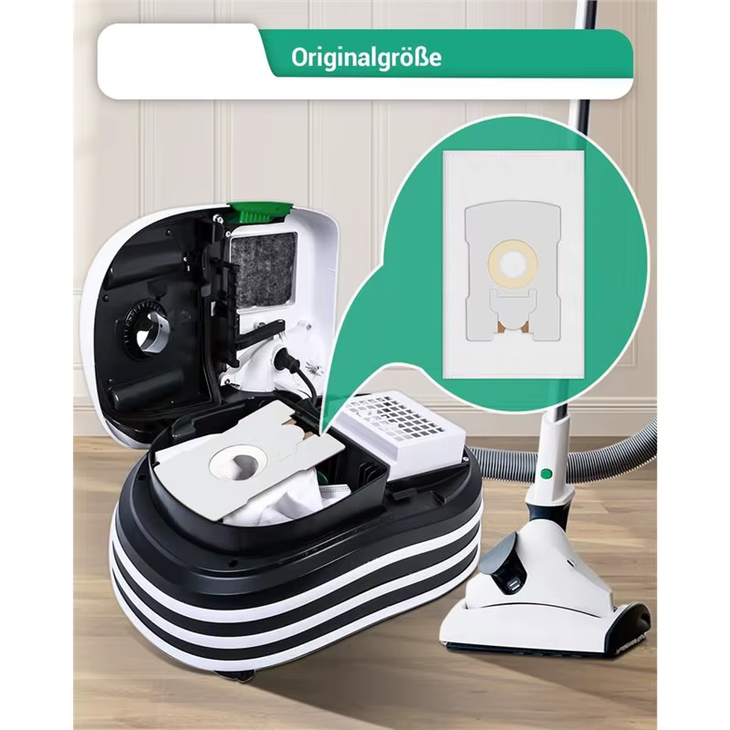 B59B, lot de 10 sacs pour aspirateur, compatibles avec les modèles Vorwerk Kobold VT265, VT270, VT300 et FP300, avec 2 filtres.