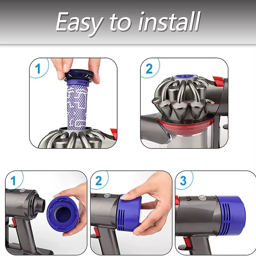 Kit de remplacement de haute qualité pour aspirateur Dyson V7 V8 : Couvercle arrière du moteur + filtre HEPA - Pièces