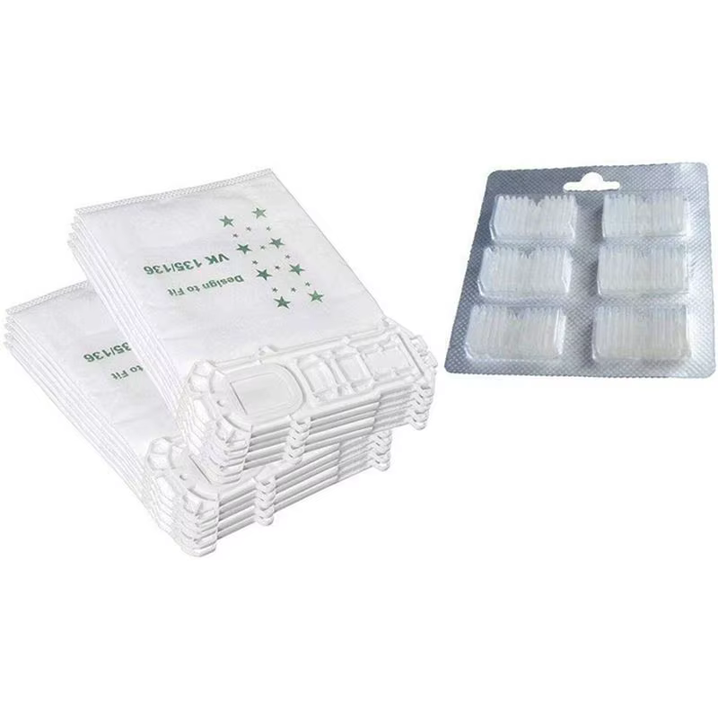 AFOURT-Accessoires pour aspirateur, accessoires de nettoyage, adaptés au Vorwerk VK135 VK136, 20 sacs à poussière + 2 désodorisants