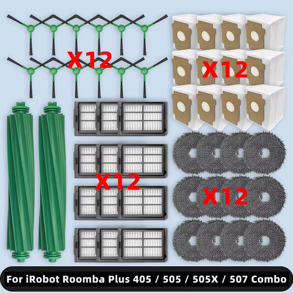 Kits d'accessoires de pièces de rechange compatibles avec ( iRobot Roomba Plus 405 / 505 Combo )