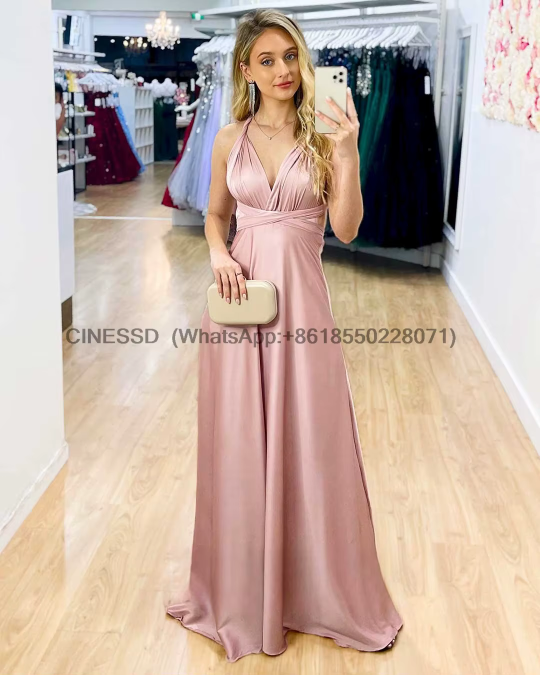 Robe de bal longue en Satin, élégante, col multiple, froncée, Corset, plissée, sans manches, dos nu, robes de bal formelles, ligne a