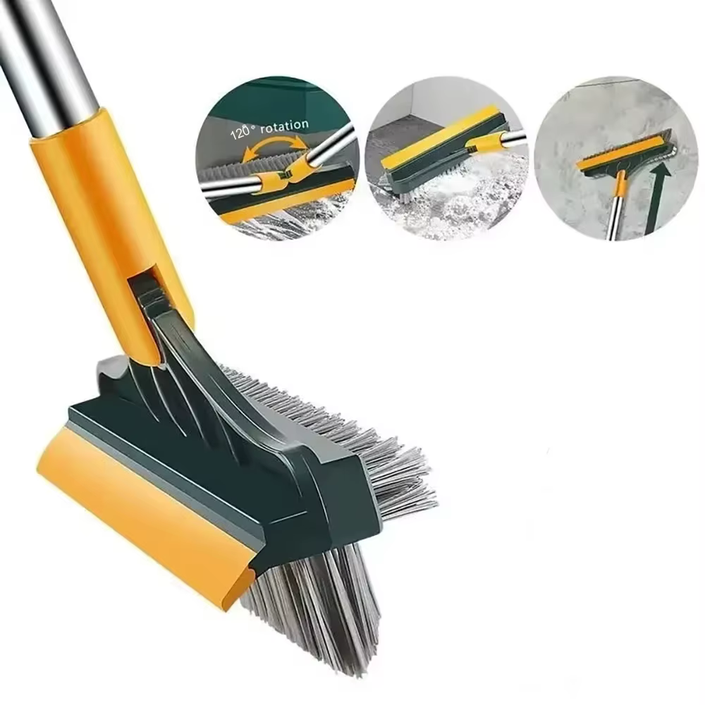 Brosse de nettoyage 2 en 1 pour sol de salle de bain