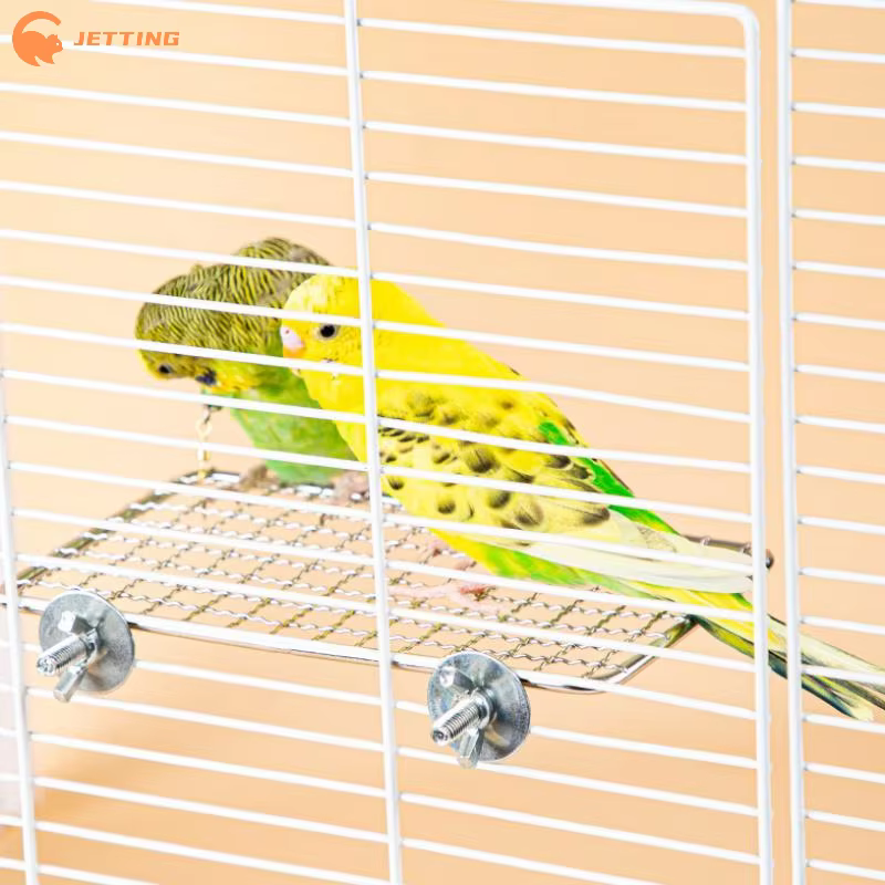 Accessoires pour Cage à oiseaux, perroquet pour animaux de compagnie, repos en acier inoxydable, plate-forme de saut, planche de support, jouets à mâcher, bâton de branche d'arbre, support
