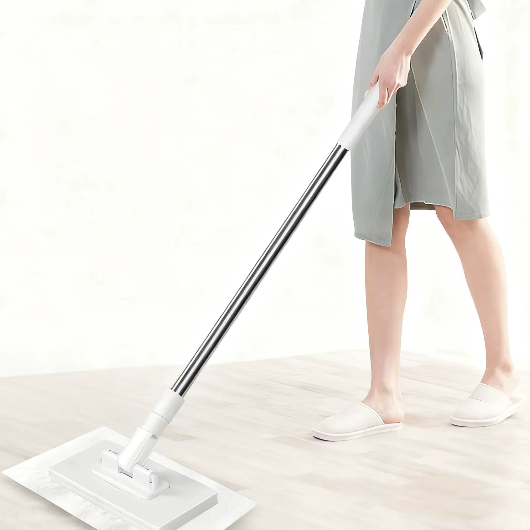 Nouveau avec 3 chiffons réutilisables vadrouille mains libres 360 °   Serre-tête rotative, Clip de vadrouille automatique, vadrouille, dépoussiérage