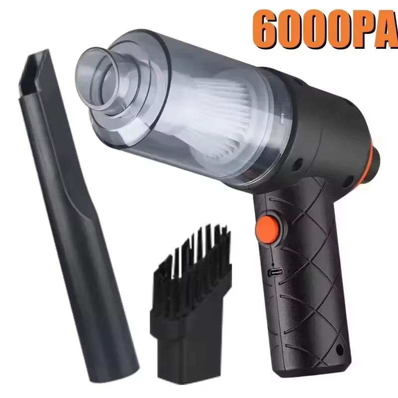Aspirateur portable pour voiture 6000PA, pompe USB portative, pratique pour la maison, le bureau et le nettoyage des poils d'animaux