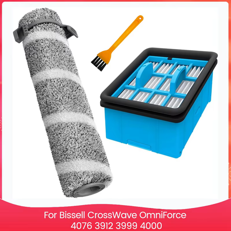 Kit de rouleau de brosse et filtre HEPA pour Bissell Crosswave Omniforce 4076 3912 3999 4000