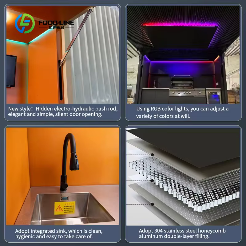 Meuble d'évier multifonctionnel personnalisé pour cuisine extérieure, avec cuisinière et grill extérieur