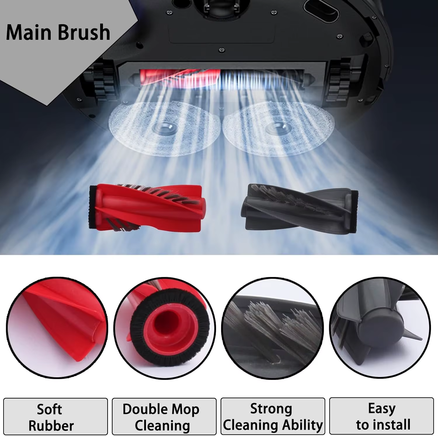 Accessoires pour aspirateur robot Roborock Saros 10R / G20S Ultra : brosse principale
