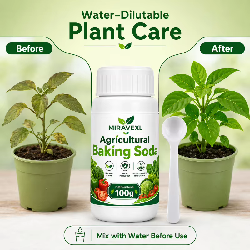 MIRAVEXL Bicarbonate de soude agricole 100g – Poudre dilutable dans l'eau pour l'entretien des plantes