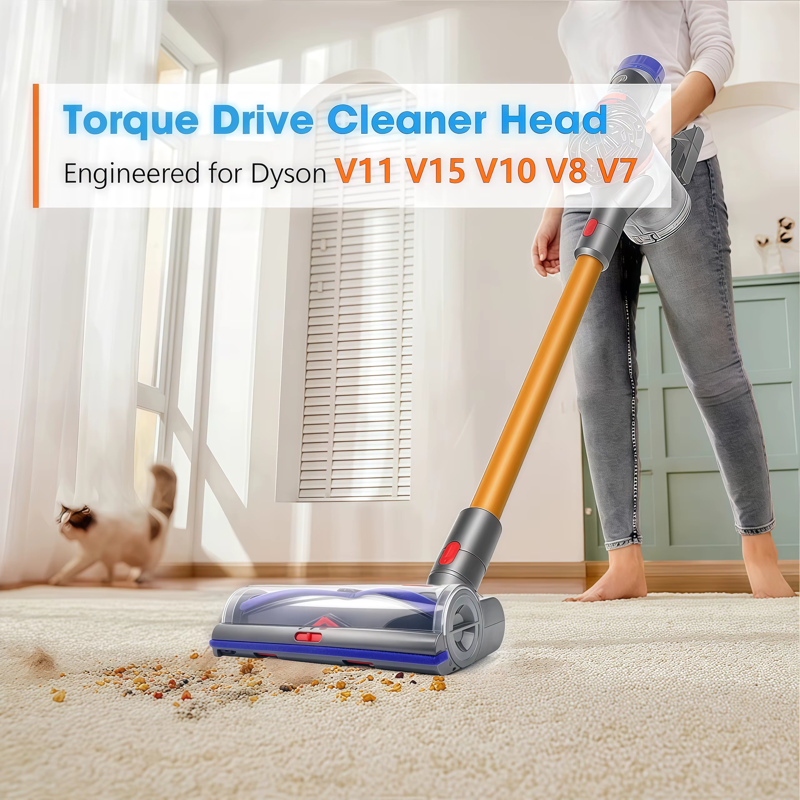 Tête de brosse à vide à couple élevé