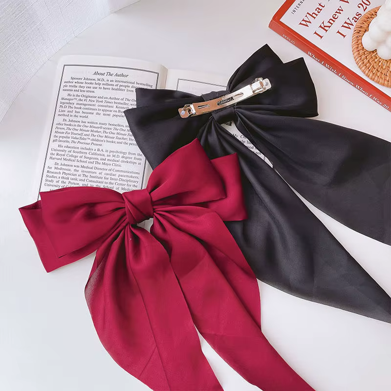 Barrette à cheveux, ruban uni, pince à ressort, accessoire pour cheveux, barrette polyvalente et haut de gamme pour femmes.